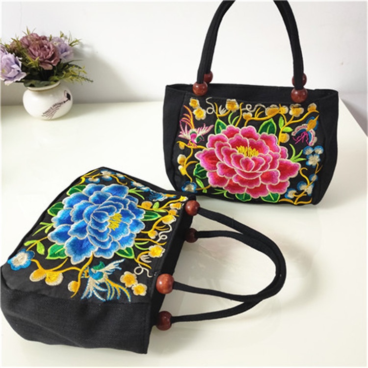 Túi Xách Tay Thêu Hoa Mẫu Đơn 2 Mặt, Phong Cách Cổ Điển Mới 2022 2N016-2 Ngân shop