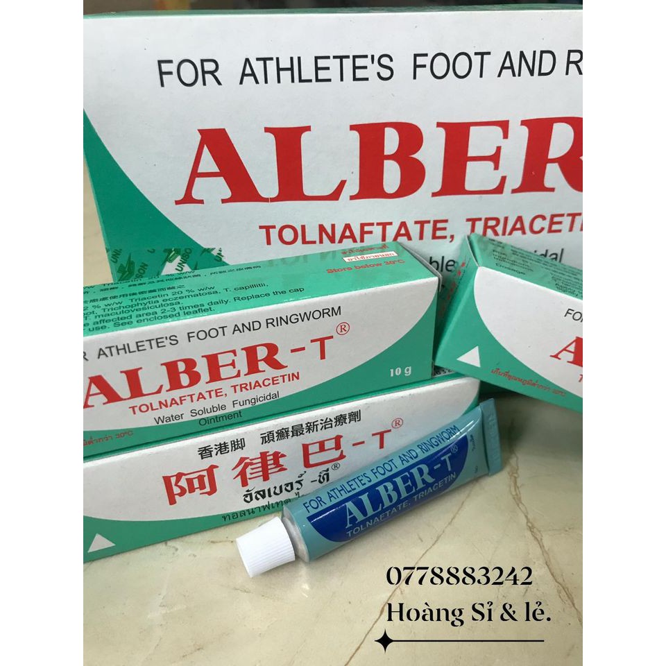 Alber-T trị lác mặt, nấm chân, vảy đỏ gà đá .