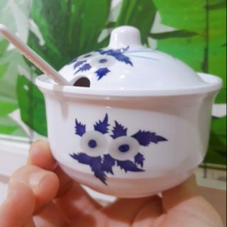 Bát, (hũ) đựng đường,sa tế có kèm thìa 23k