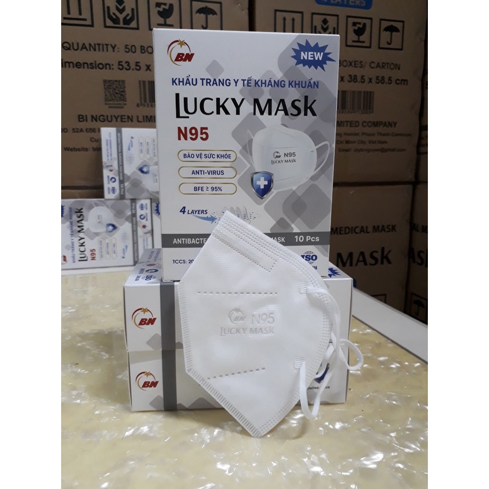 Khẩu trang y tế kháng khuẩn N95 Lucky Mask hộp 10 cái