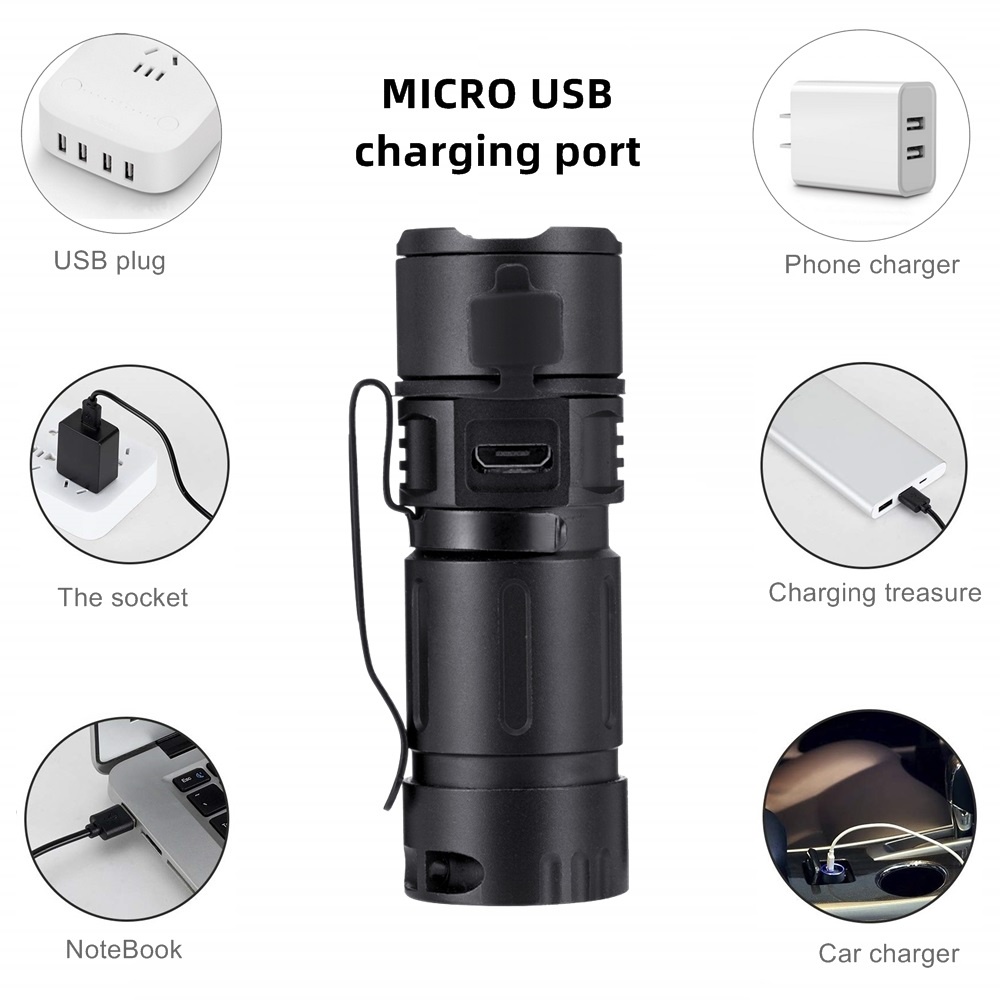 Đèn Pin AloneFire X30 XPG Led Mini 500 lumens Siêu Sáng Sạc Usb Có Nam Châm Hút Dùng Khi Đi Cắm Trại
