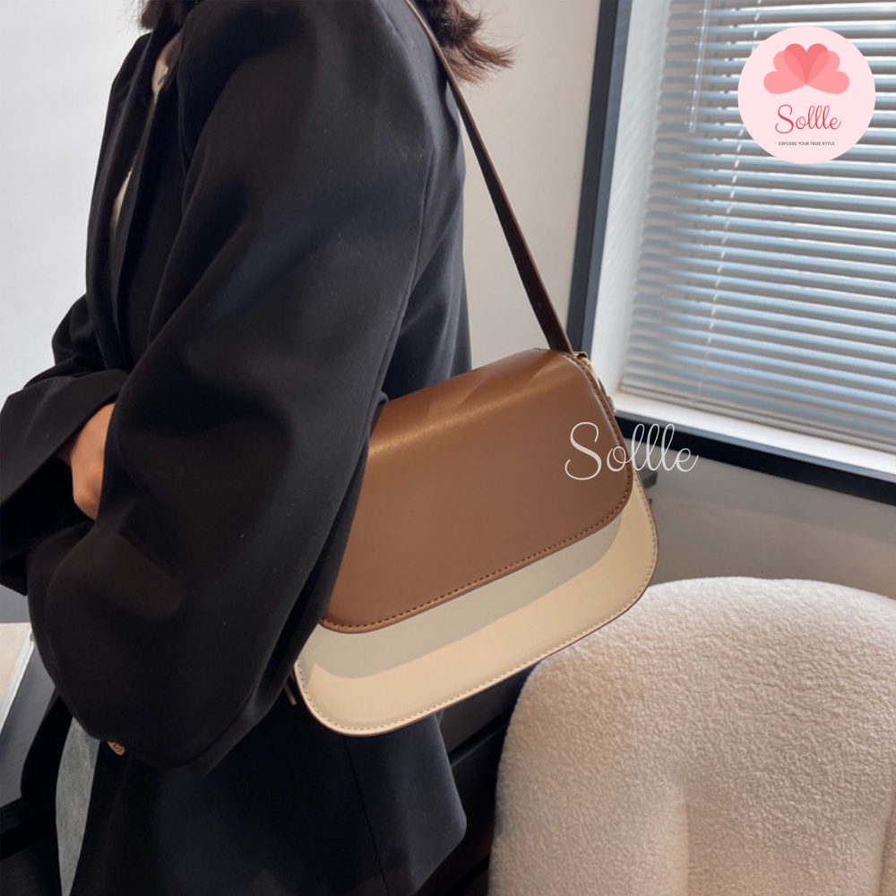 Túi xách nữ đẹp đeo chéo thời trang công sở cao cấp da PU phong cách Hàn Quốc Sollle