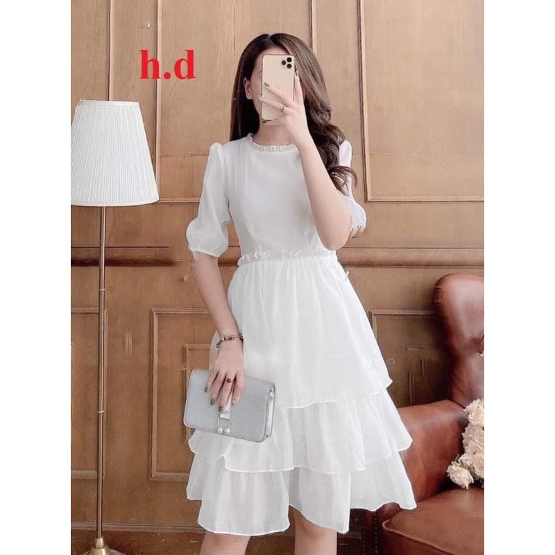 [Mã WASTNICE giảm 10% tối đa 10K đơn 50K] Váy thô tay lỡ ba tầng HĐ12 | BigBuy360 - bigbuy360.vn