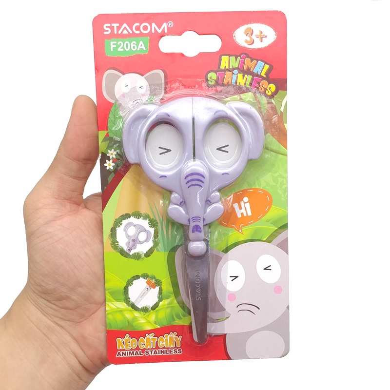 Kéo Học Sinh Animal Stainless - Stacom F206A - Elephant