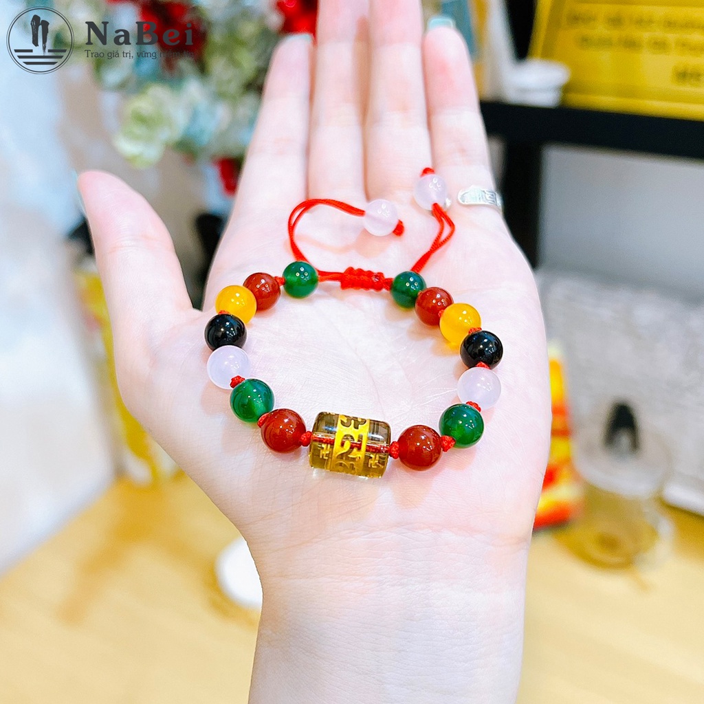 Vòng Tay Đá Mã Não Tự Nhiên Tết Chỉ Phù Hợp Với Mệnh Kim, Thủy, Mộc, Hỏa, Thổ NB339 - Phong Thủy NaBei Store