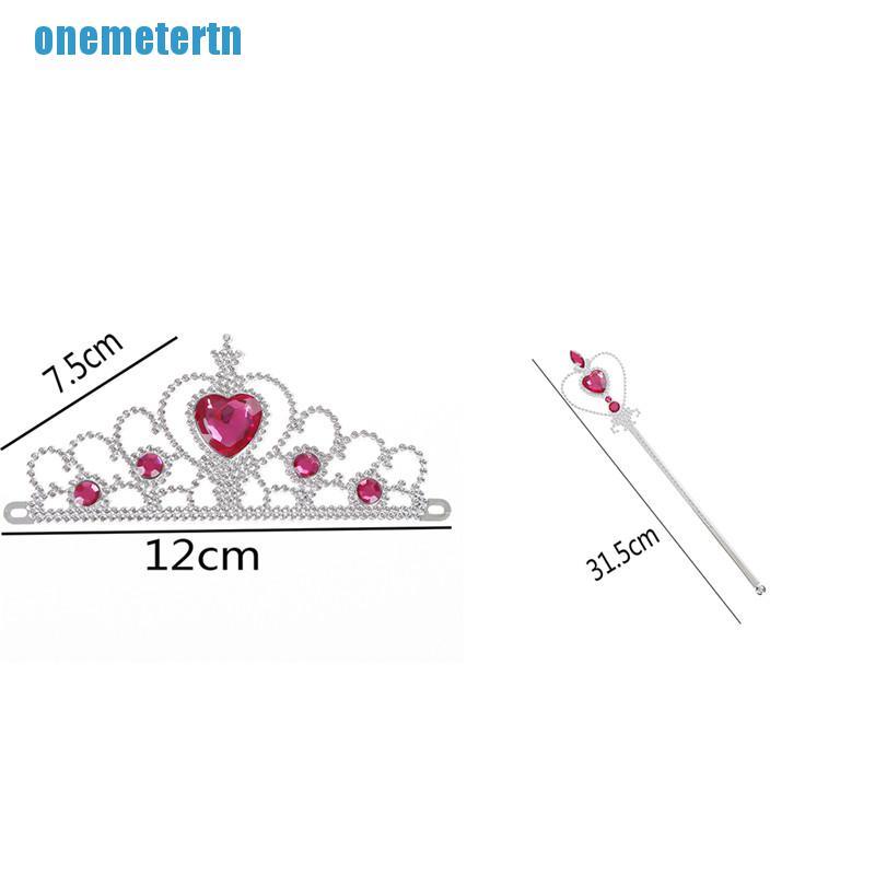 1 Bộ Vương Miện Công Chúa Và Gậy Phép Thuật Đính Pha Lê Cho Bé Gái