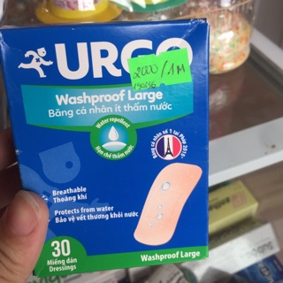 Băng cá nhân chống thấm nước urgo  hộp 30 miếng to