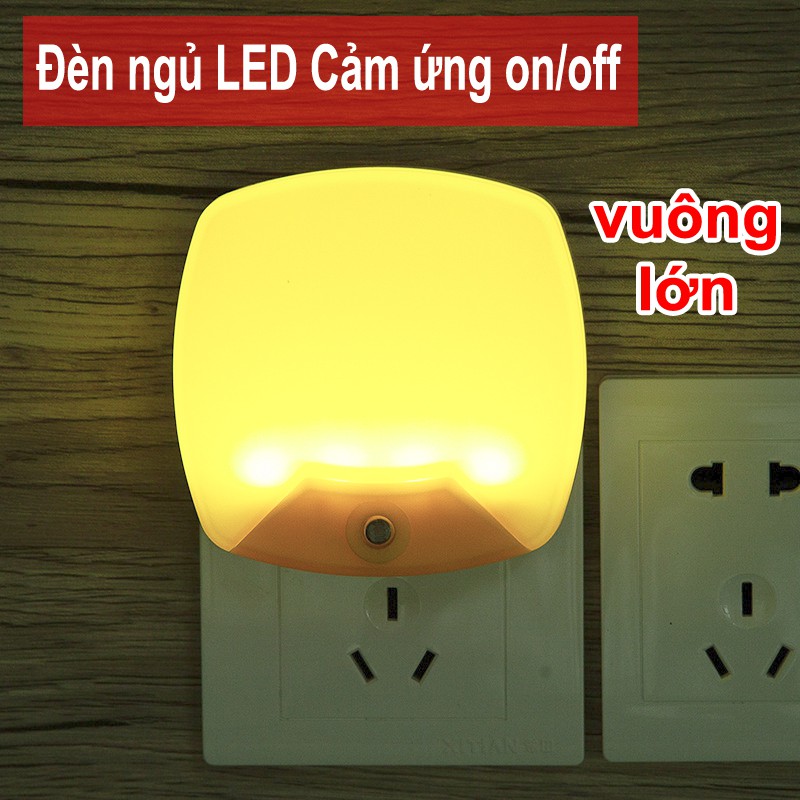 Đèn ngủ LED Cảm ứng Ngày tự tắt, Đêm tự sáng, Loại vuông Lớn màu vàng