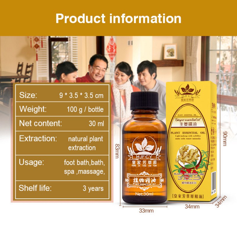 Tinh dầu gừng hỗ trợ massage cơ thể giúp thư giãn và giảm căng thẳng