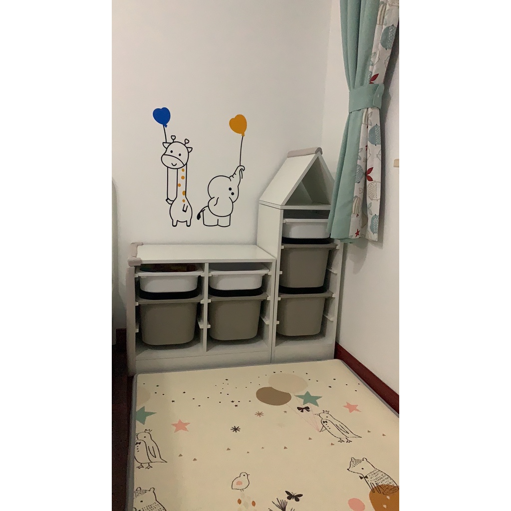 Tranh mica dán tường - Các con vật dễ thương trang trí phòng cho bé, cửa ra vào, mẫu giáo, khu vui chơi - EPeBen