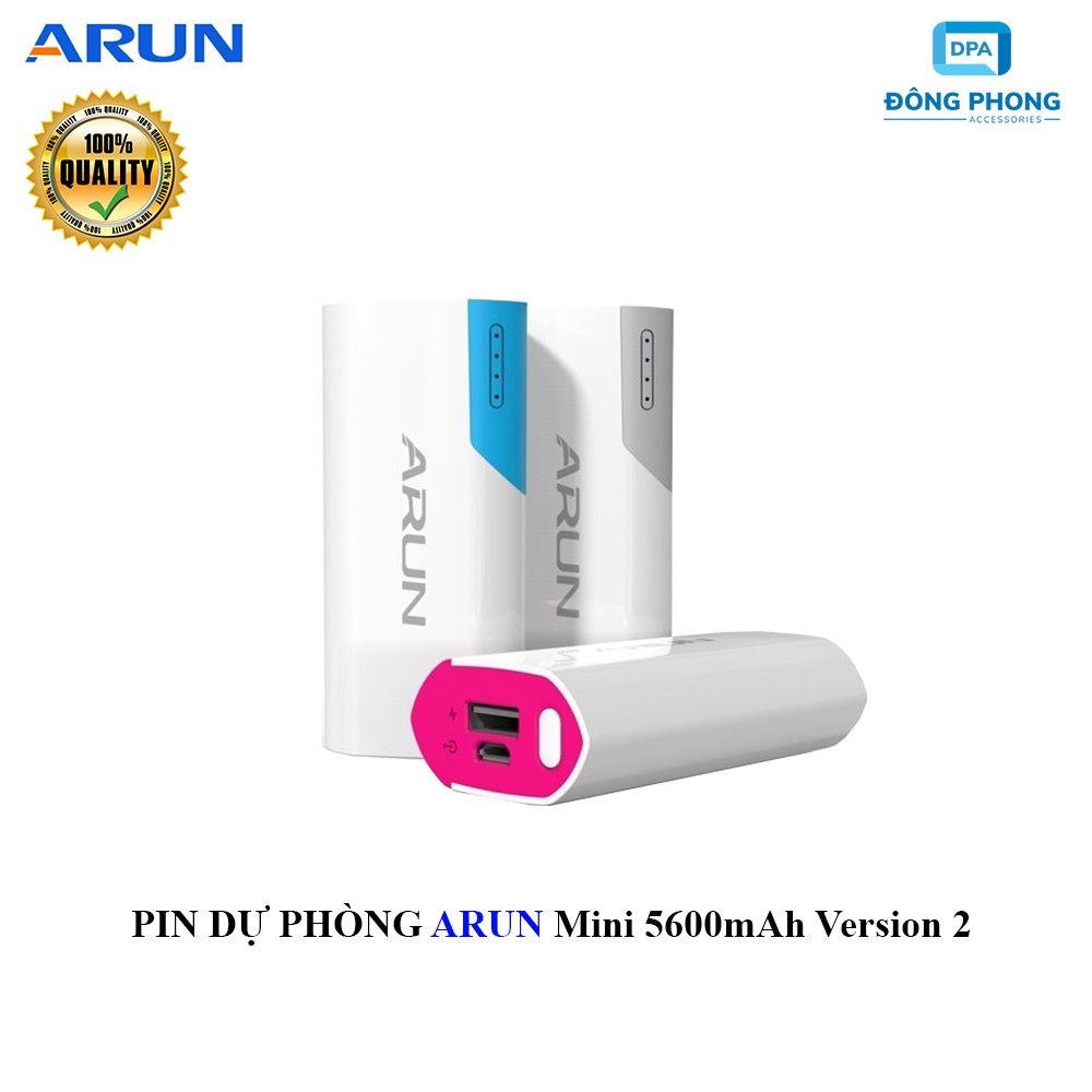 Pin Sạc Dự Phòng Arun 5600mAh Version 2 Chính Hãng