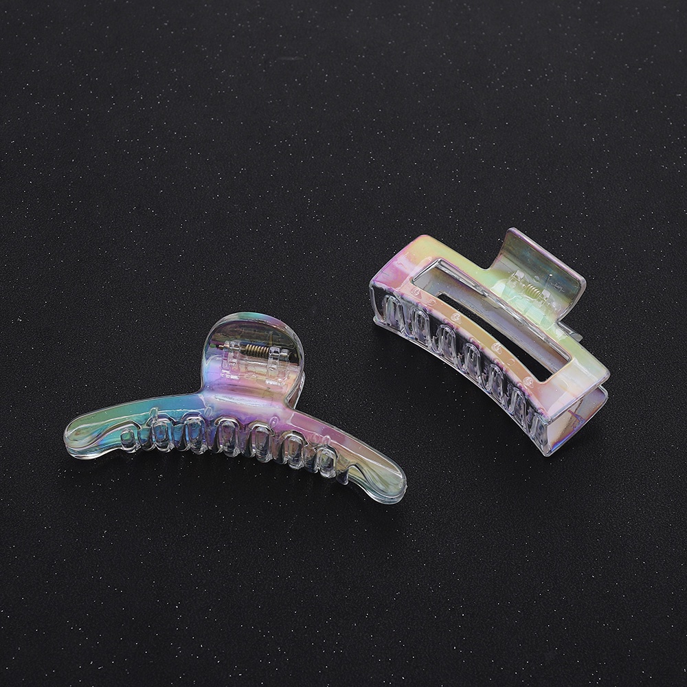 Kẹp Tóc Càng Cua Bằng Nhựa Resin Màu Laser Phong Cách Hàn Quốc Dành Cho Nữ
