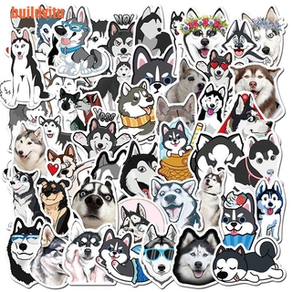 Bộ 50 Miếng Dán Chống Thấm Nước Hình Chú Chó Husky Dễ Thương Cho Bé