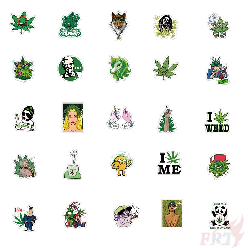 ❉ Kuso Funny Leaves Emoji Series 01 Stickers ❉ 50Pcs/Set Waterproof DIY Fashion Decals Doodle Stickers