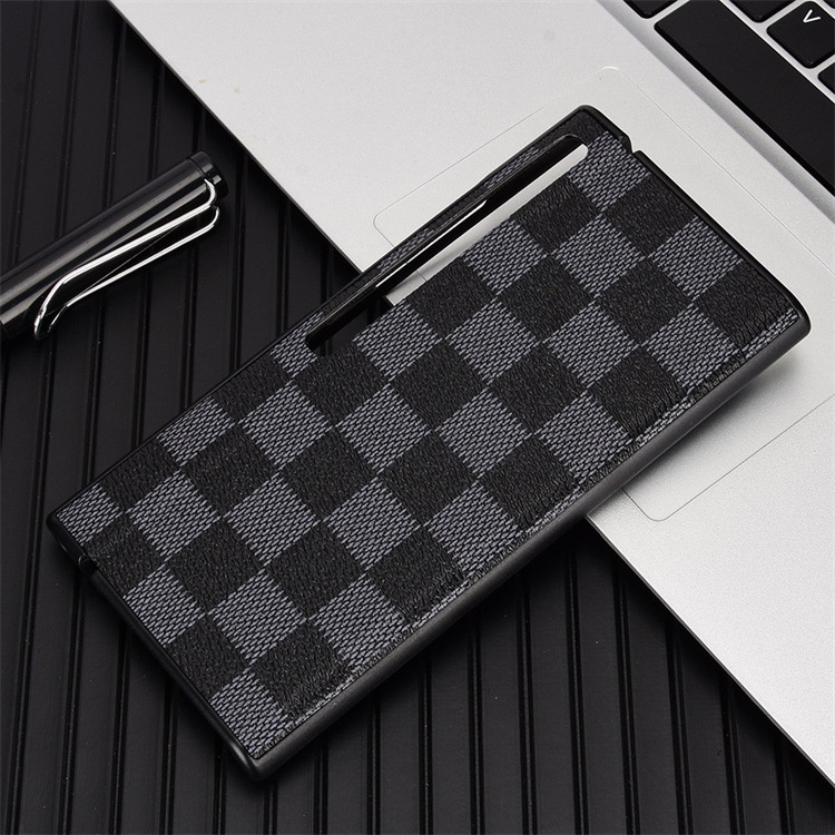 Ốp Điện Thoại Da PU Cứng Chống Sốc Họa Tiết Sọc Caro Cho Huawei Mate XS 2