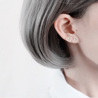 Bông tai trái tim bạc 925