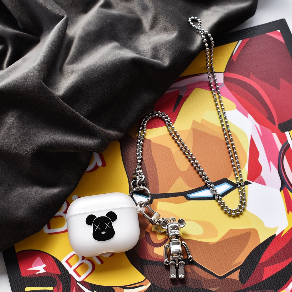 Vỏ Bảo Vệ Hộp Sạc Tai Nghe Airpods i10 i11 i12 i9s Pro 3 Bằng Silicon Hình Chú Gấu Độc Đáo