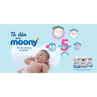cm bo 3 bịch Bỉm - Tã dán Moony cộng miếng size M 64 + 4 (6 - 11kg)