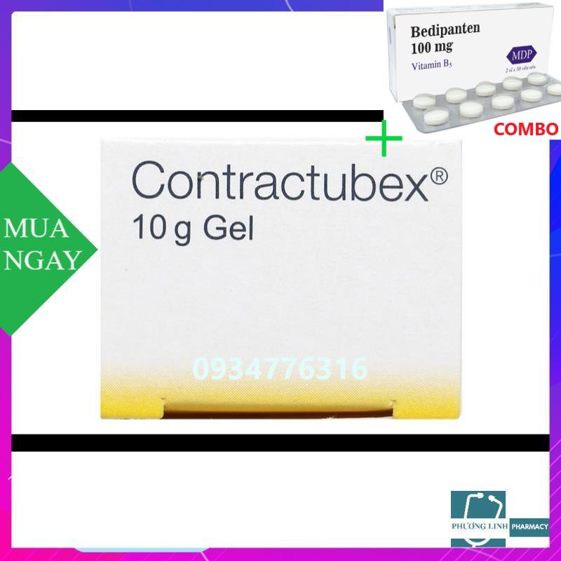 Combo Bedipanten 100mg +  Contractubex và Dermatix 7g ( gel cải thiện sẹo chuyên biệt của Đức và Mỹ)