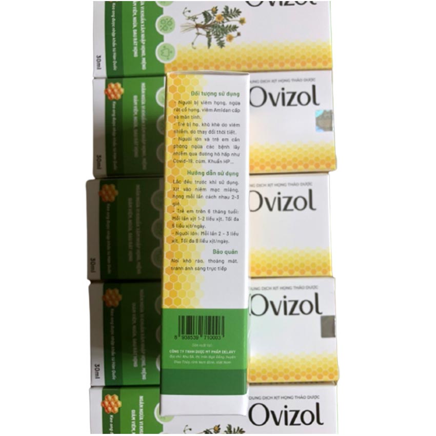 Dung Dịch Xịt Họng Thảo Dược Ovizol 30ml hỗ trợ làm giảm các triệu chứng nóng rát họng do trào ngược dạ dày - Cvspharmac