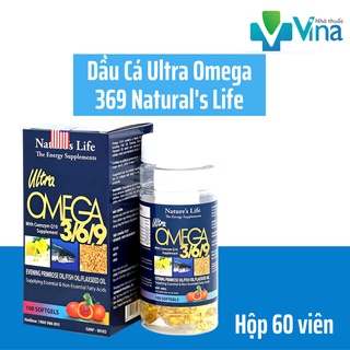 Viên Dầu Cá Ultra OMEGA 369 - Tăng Cường Trí Não,Làm Giảm Mỏi Mắt, Khô Mắt-Hộp 100 viên