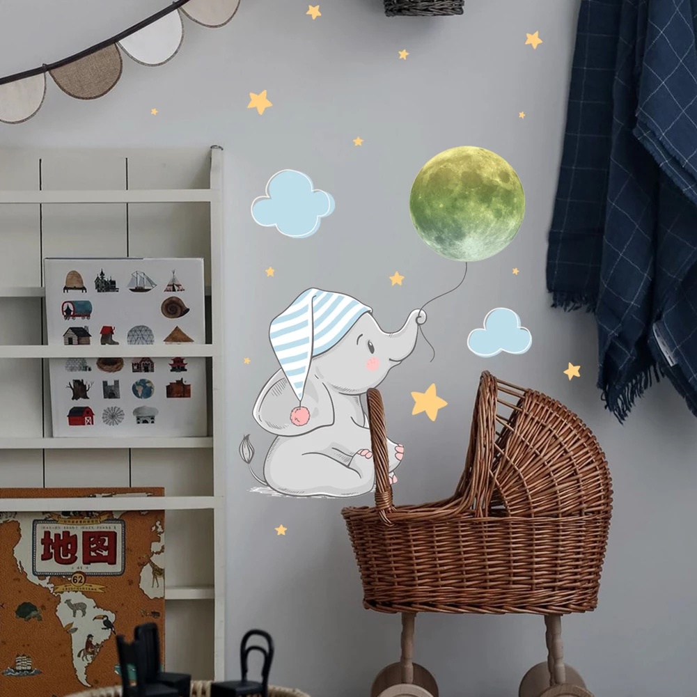 1 Bộ Miếng Dán Tường Dạ Quang Hình Hoạt Hình Phát Sáng Trong Bóng Tối Cho Phòng Trẻ Em