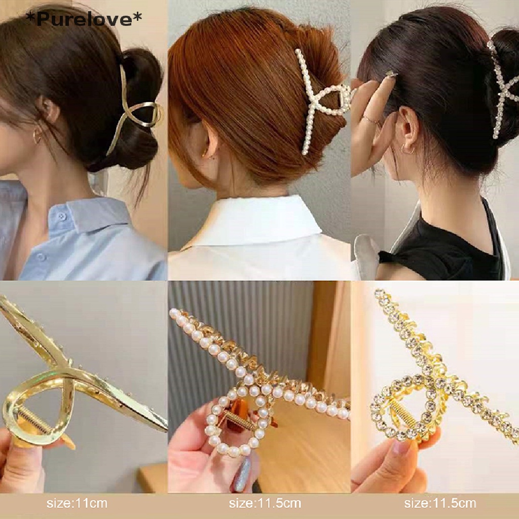 Kẹp Tóc Đính Ngọc Trai Bằng Kim Loại Thiết Kế Thanh Lịch Dành Cho Nữ
