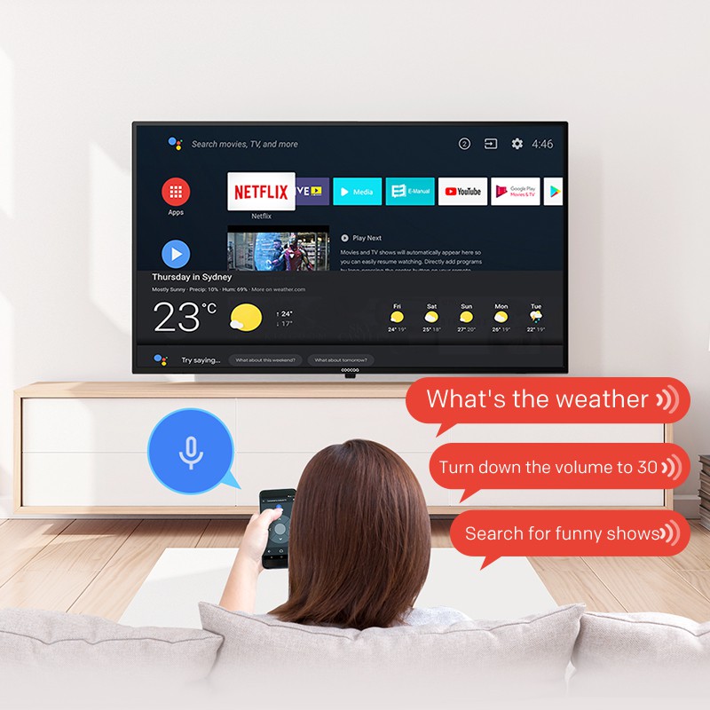 SMART TV Full HD Coocaa 42 inch - Android 9.0 TV - Wifi - viền mỏng - Model 42S3G - tivi giá rẻ Chân viền kim loại