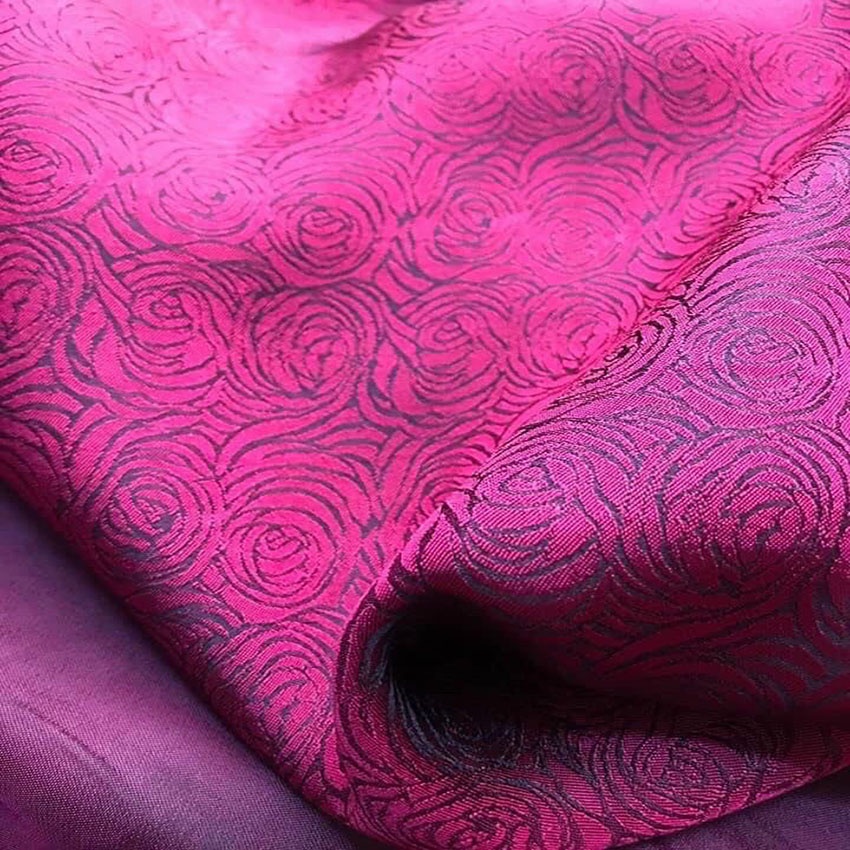 Vải lụa tơ tằm may  áo dài HOA HỒNG Palacesilk, dệt thủ công, khổ 90cm