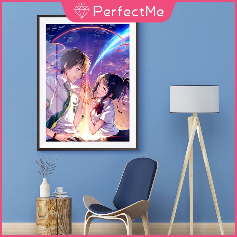 Tranh đính đá 5D hoạ tiết hoạt hình Your Name DIY 30*40cm
