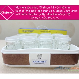 Máy làm sữa chua chefman cm311t- -12 cốc thủy tinh
