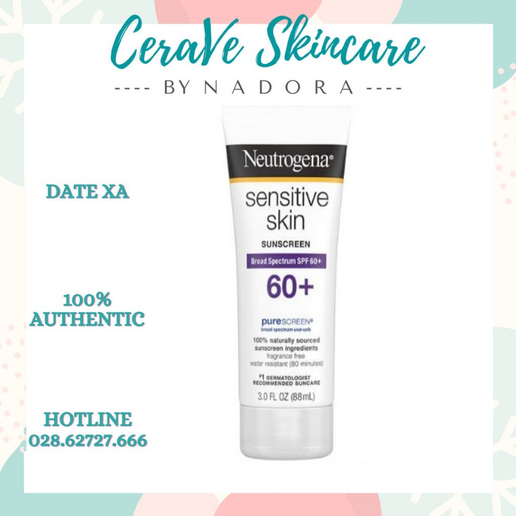 Kem Chống Nắng Neutrogena Sensitive Skin Sunscreen SPF 60 (88ml)