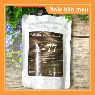 Thuốc nhuộm phủ bạc 100% nâu hạt dẻ sasaba y-77 túi 450ml