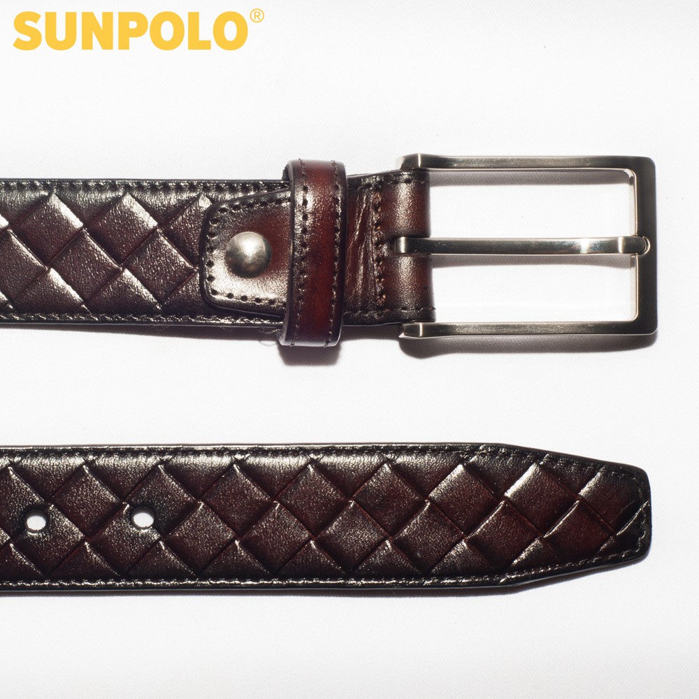 Thắt Lưng Nam Da Bò SUNPOLO Nâu - BSMK26
