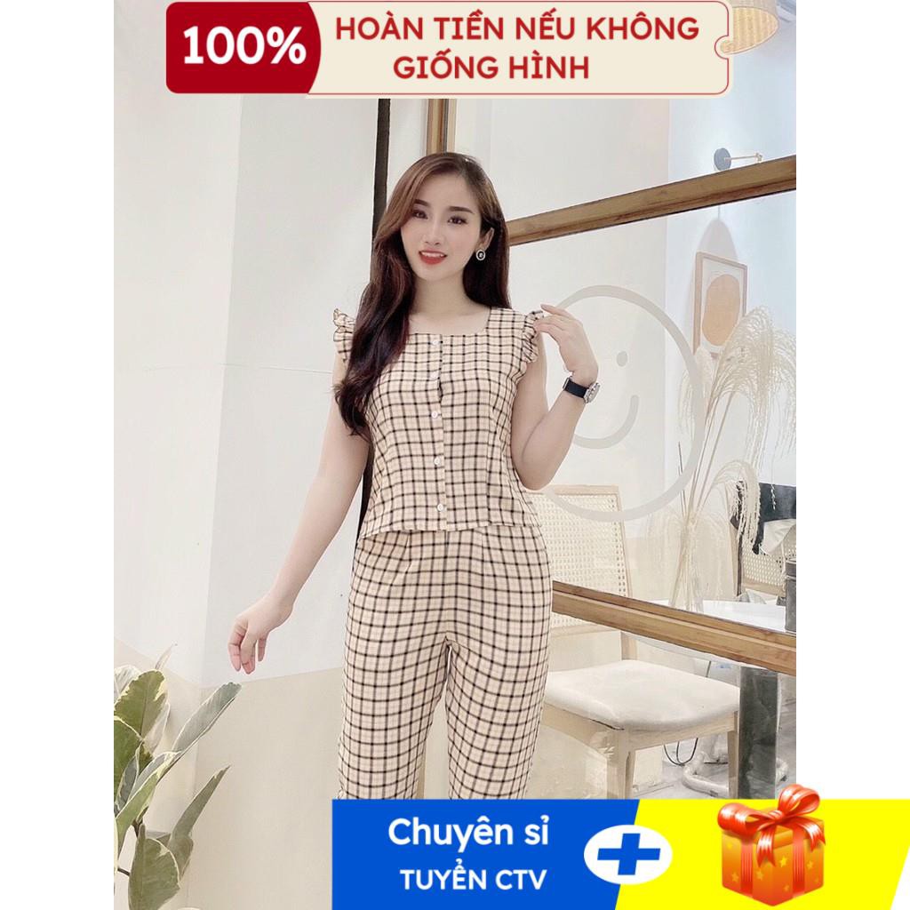 Bộ đồ nữ quần đùi vải đũi lụa Mặc Nhà Cực Mát