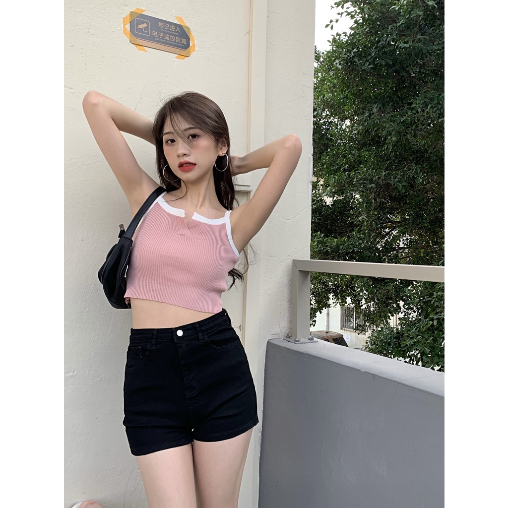 Cocory vn Áo Len Nữ Không Tay Phong Cách Hàn Quốc Gợi Cảm Thời Trang Mùa Hè Có 4 Màu