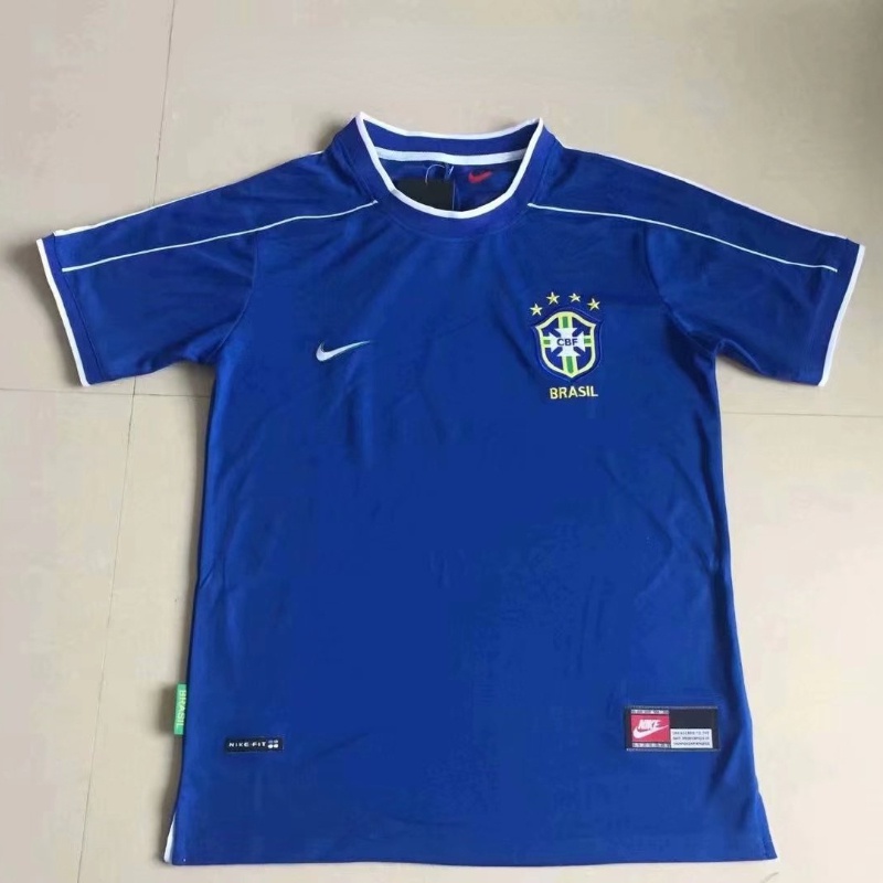 Áo Thun Bóng Đá Ngắn Tay Phong Cách Brazil 1998 Size S-XXL