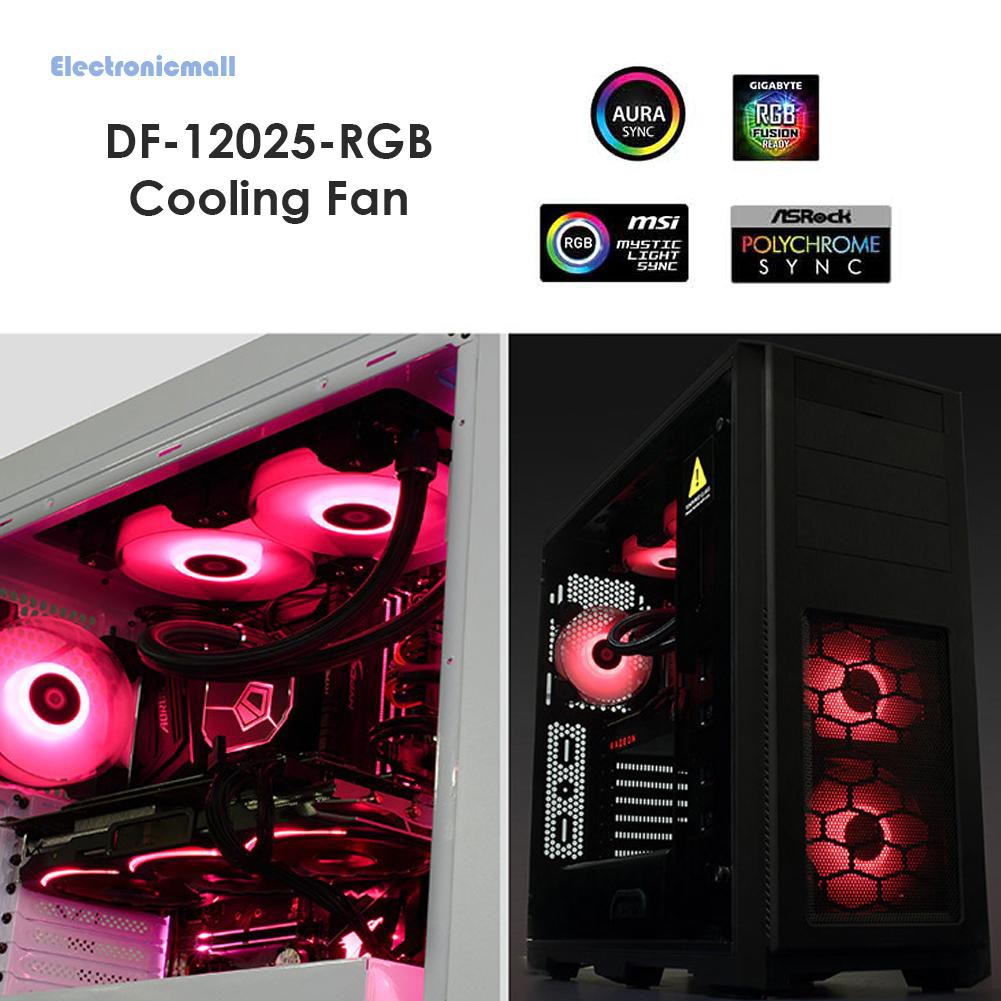 ID-COOLING DF-12025-RGB PWM PC Case Fan 120mm Addressable RGB Cooling Fan꒪NICE