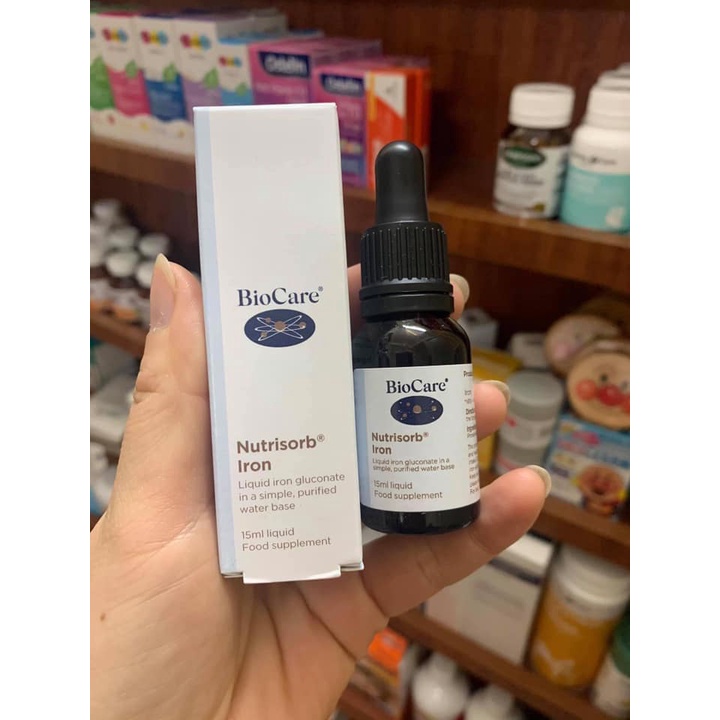 Sắt dạng giọt nước BioCare Nutrisorb Iron 15ml cho trẻ từ 6 tháng trở lên của Anh Quốc