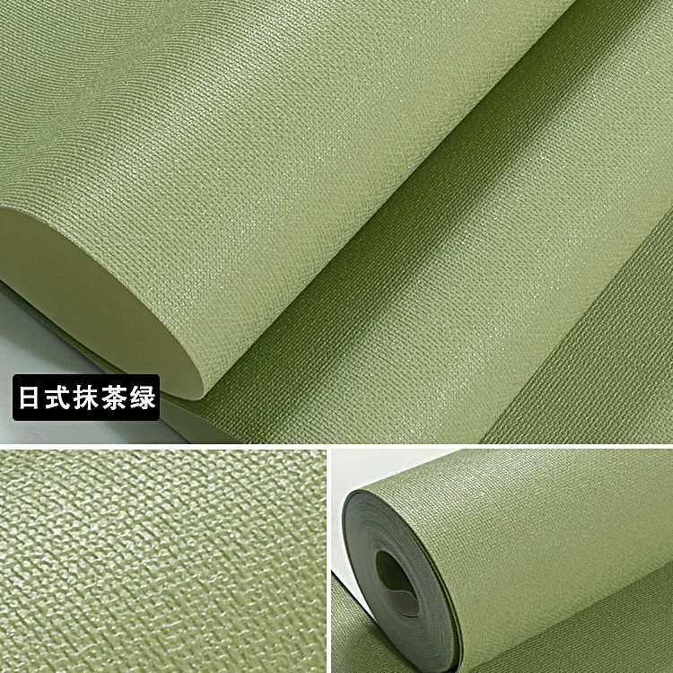 53cm * 9.5m wallpaper Non-self-adhesive non-woven Giấy dán tường Không có chất kết dính Hình nền Tatami không dệt màu xanh lá cây đồng bằng Trang trí Nhật Bản Giấy dán tường phòng ngủ Nhật Bản Nhà hàng Nhật Bản matcha xanh