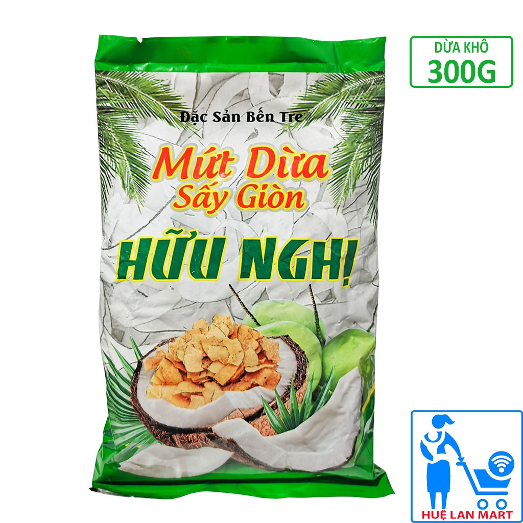 Mứt Dừa Sấy Giòn Hữu Nghị Gói 275g (Đặc sản bến tre) | BigBuy360 - bigbuy360.vn