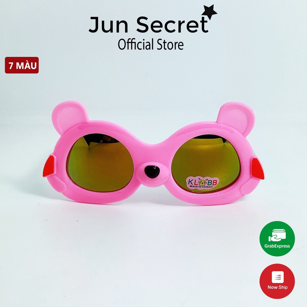 Kính mát trẻ em Jun Secret kiểu kính hình chuột ngộ nghĩnh dành cho bé trai và bé gái từ 1 tới 5 tuổi JS202203