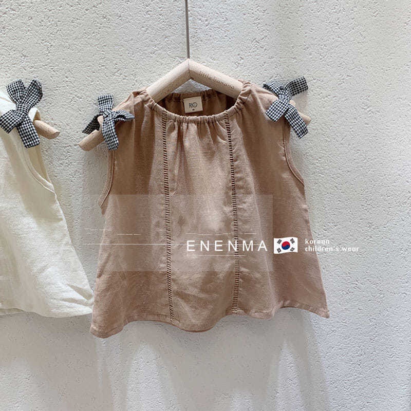 Áo Thun Cotton Lanh Dáng Rộng Không Tay Đính Nơ Phong Cách Nhật Hàn Thời Trang Mùa Hè Năm 2021 Cho Bé Gái