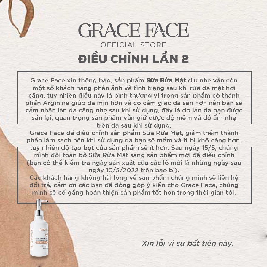 Sữa rửa mặt dịu nhẹ cho da dầu mụn, da nhạy cảm Grace Face dạng gel pH 5.56 200ml