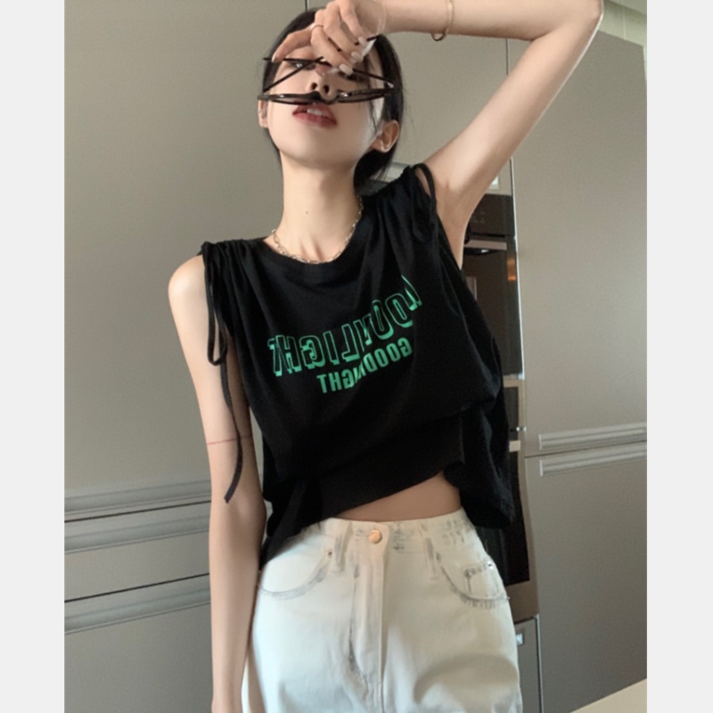 Áo Thun Sát Nách Hoạ Tiết Chữ In Thiết Kế Đơn Giản Hợp Thời Trang
