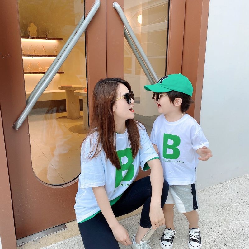 Áo đôi mẹ và bé - áo gia đình chữ A,B,C Size từ 9kg đến 75kg