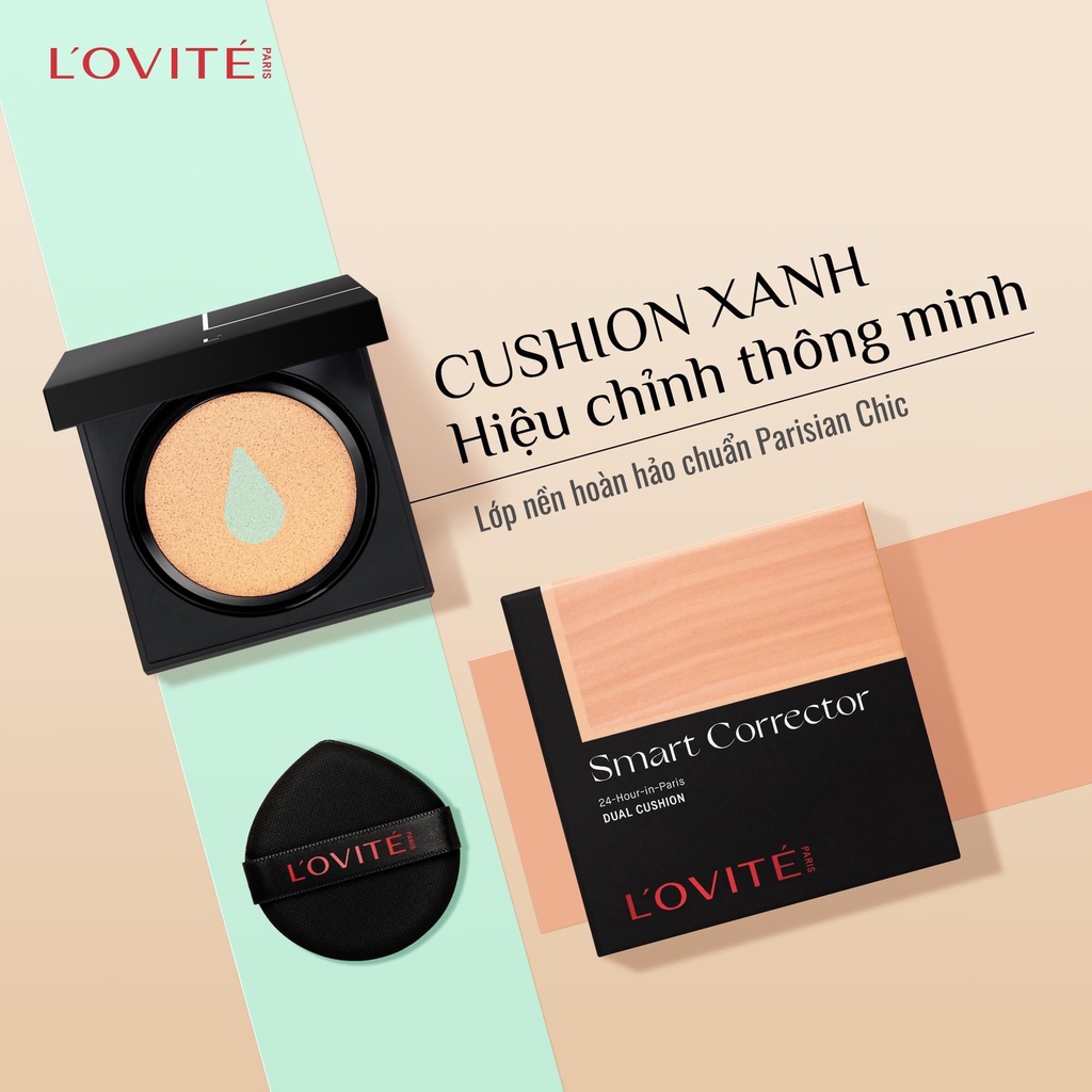 Phấn Nước Đa Chức Năng L’ovité Smart Corrector 24-Hour-In-Paris Dual Cushion | WebRaoVat - webraovat.net.vn