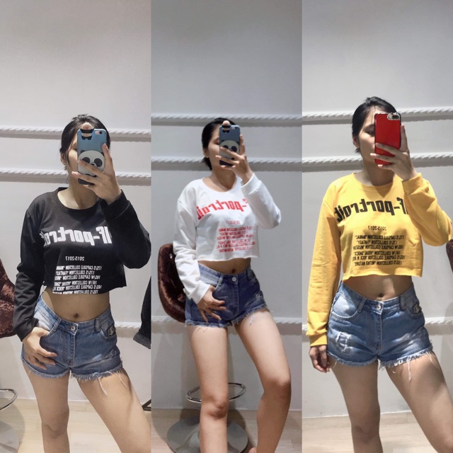 Áo croptop Solf Port dài tay HSU0819