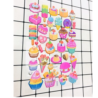 Sét Sticker 3D hình bán hình kem dán bóng nổi trống nước trống xước