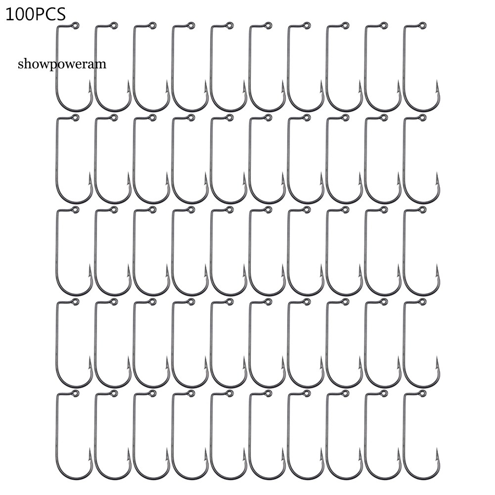 Set 100 móc câu cong 90 độ bằng thép carbon chất lượng cao cho câu cá biển